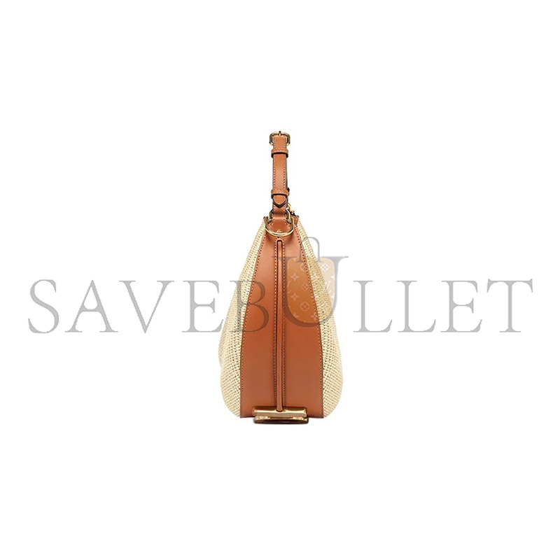 FENDI SMALL HANDBAG FENDIGRAPHY STRAW SHOULDER BAG 8BR798ANWBF1L27 (29*24.5*10cm)